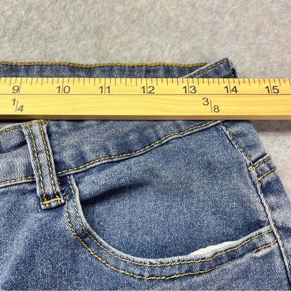 KUNMI High-Rise Skinny Jeans Button Fly Light Blue Wash Women’s size L 28” - Picture 2 of 7